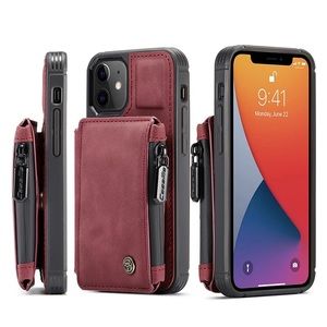 Casebus - Double Magnetic Clasp Wallet Phone Case - Premium Leather NWT RED